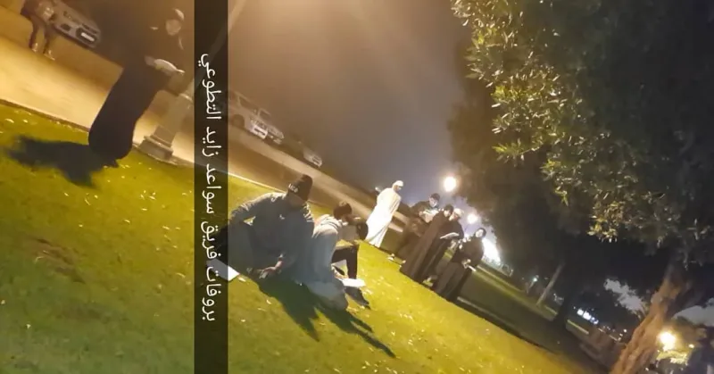 بروفات فريق سواعد زايد التطوعي للتحضير لاداء المشهد التمثيلي يعطيهم العافيه