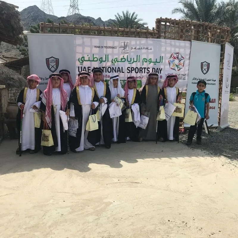مساركة فريق سواعد زايد التطوعي مع هيئة السياحة والاثار بالفجيرة في فعاليات اليوم الوطني الوطني