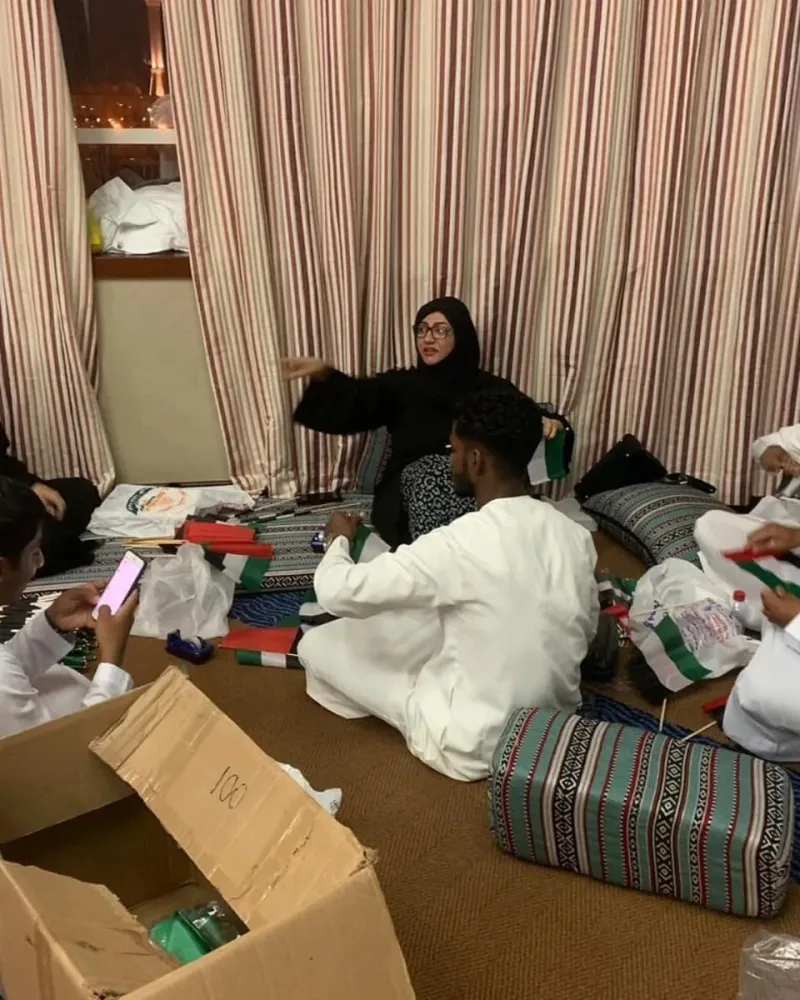استعدادات جمعية سواعد الامارات التطوعية ليوم العلم باذن الله جهود متطوعينا واعضاءنا الجبارين ربي يحفظهم